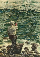 Henry Sumner, Casting into the Montauk, oil on canvas