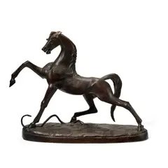 Wilhelm Hunt Diederich, Horse and Snake, bronze with brown patina