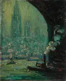 Alice Hirsh, Under the 59th Street Bridge, 1930, oil on board