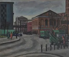 Washington Square by Max Arthur Cohn, 1928, oil on canvas, sold Aug 2022