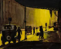 New York City Scene by Max Arthur Cohn, oil on canvasboard, sold Aug 2022