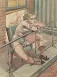 Leo Nowak, Summer Day, 1940, watercolor, charcoal, conté crayon and pencil on paperboard