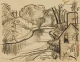 Oscar Florianus Bluemner, Brookdale, 1919, graphite and crayon on paper