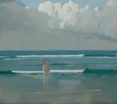 Arthur Frank Mathews, The Spirit of Youth Emerging from the Surf, circa 1910, oil on canvas