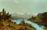 William Weaver Armstrong, Trapping on the Yellowstone Lake, oil on canvas