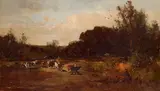 Thomas Hill, Herding cattle in California