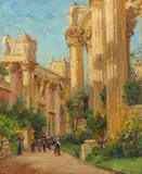 Emma Lampert Cooper, Exposition, San Francisco (The Palace of Fine Arts, Panama Pacific International Exposition), oil on canvasboard