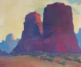Maurice Del Mue, Rock Towers, oil on canvas