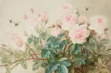 Paul de Longpré, Roses, watercolor on paper