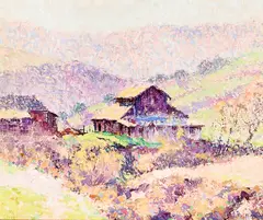 The Barn by William Clapp, oil on Masonite, sold Aug 2022