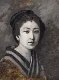 Theodore Wores, Japanese Maiden, oil on canvas