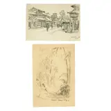Theodore Wores, Drawings depicting Hawaii, Japan, Hong Kong and India (a group of seven)