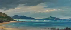 Lloyd Sexton, Jr., Calm Seas in a Hawaiian Cove, circa 1960, oil on canvas