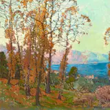 Italian Riviera Near St. Margarita by Edgar Alwin Payne, oil on canvas, sold Aug 2022