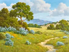 Wild Lilac by David Chapple, oil on canvas affixed to board, sold Aug 2022