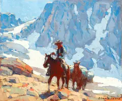 Edgar Alwin Payne, Rider and pack horse in the Sierras, oil on canvas