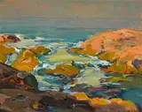 Franz Bischoff, Rocky Shore, oil on board