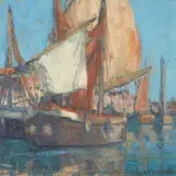 Edgar Alwin Payne, Adriatic Boats, oil on canvas