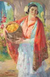Colin Campbell Cooper, A Bountiful Crop, Santa Barbara Mission