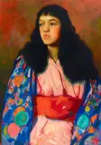 Alfred R. Mitchell, Portrait of a black haired woman, oil on canvas