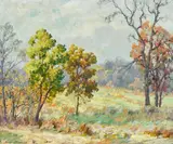 Maurice Braun, A view through to a meadow, oil on canvas