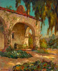 Dedrick Brandes Stuber, Changing Shadows Capistrano, oil on canvas laid to artist's board