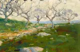 Richard Schmid, Orchard, oil on Masonite