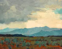Desert Storm by Edgar Alwin Payne, oil on canvas, sold Aug 2022