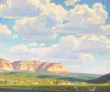 Charles Muench, Mt. Carmel or Clouds Over Mt. Carmel, Utah, oil on canvas