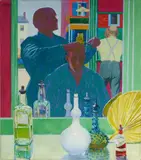Winthrop Duthie Turney, Local Barbershop, oil on canvas
