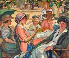 Clark Hobart, Garden Party, 1921, oil on canvas