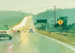 Drew Lang, Morning commuters, oil on board
