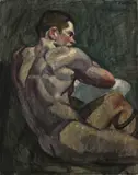 Mark Beard, Untitled (Seated Male Nude), oil on canvas