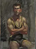 Mark Beard, Jim Manfredi in Black / Yellow Singlet, 1996, oil on canvas