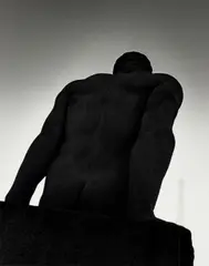 Strong Man with Famous Monument by Michael Kenna, 1987, gelatin silver print, sold Jun 2022