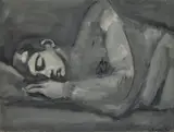 Luis Frangella, Sleeper/Dreamer, 1982, oil on canvas