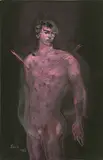 Eros Renzetti, Saint Sebastian, 1982, tempera on paperboard