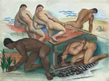 William L'Engle, The Five Josephs, 1935, oil and graphite on board