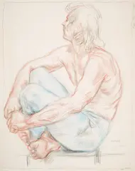 Paul Cadmus, Portrait of Jon F. Anderson, 1987, crayon on tracing paper