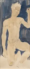 Glyn Warren Philpot R.A., Naked Model (Henry Thomas), pencil and watercolour