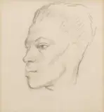 Glyn Warren Philpot R.A., Head of Henry Thomas, facing left, charcoal on card