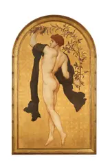 Frederic, Lord Leighton, Pra, Dancing athlete with an olive branch, oil on canvas