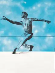 Michael Singletary, Tribute to Alvin Ailey, 1990, acrylic on two canvases