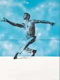 Michael Singletary, Tribute to Alvin Ailey, 1990, acrylic on two canvases
