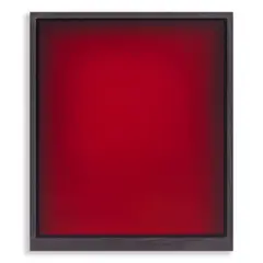 Eric Orr, Red Infinity, 1989, oil on canvas on board and lead on panel