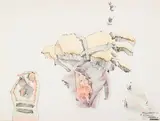 John Altoon, Untitled (ABS. 58), 1967, pen, ink and sprayed colored ink on illustration board