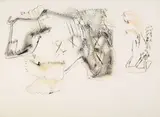 John Altoon, Untitled (ABS. 14), 1965, ink and sprayed colored ink on illustration board