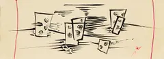 Untitled by Wolfgang Paalen, 1954, ink on paper, sold Apr 2022