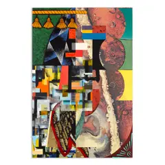 Roy Dowell, Annunciation, 1989, acrylic, sand, ink and printed paper collage on panel