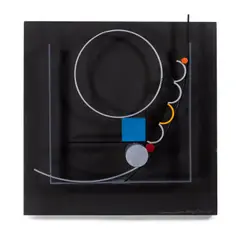 Painted Steel Drawings IV by Fletcher Benton, 1991, hand painted silver soldered brass on lead, sold Apr 2022
